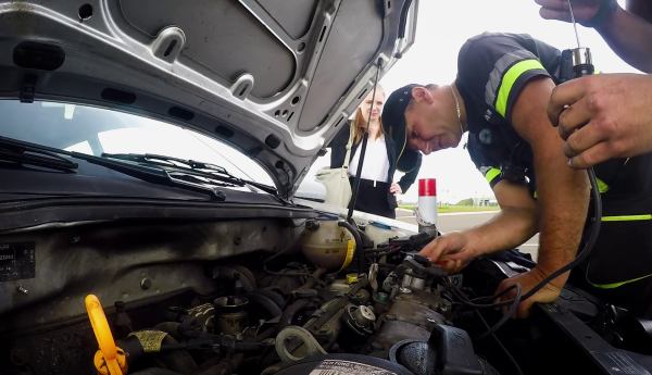 Radziecki ciągnik i problem na autostradzie